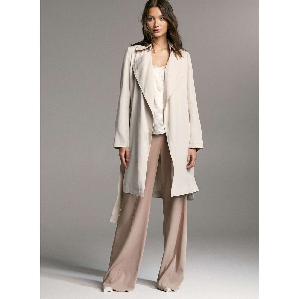Aritzia Babaton Maximo Trench Coat XS Belted Drapey minimalist classic academia - Picture 3 of 11